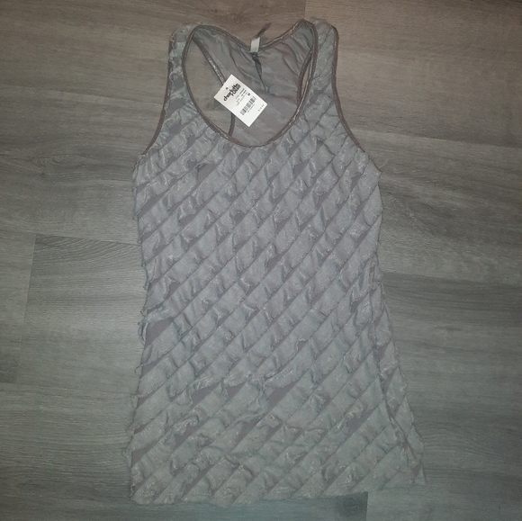 NWT Charlotte Russe Ruffle Racerback Tank Top - Picture 1 of 4